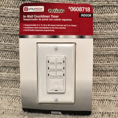 UtiliTech Digital In-Wall Countdown Indoor Timer 0608718 SEALED