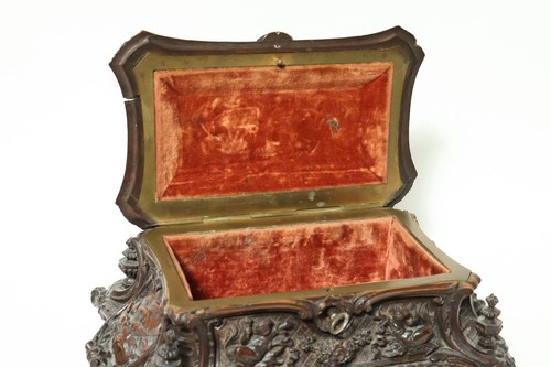 Alte geschnitzte Hochzeitssschatulle Schatulle Holztruhe Holz Holzschnitzerei - 第 23/24 張圖片