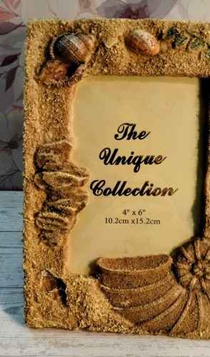 The Unique Collection Brand 4x6 Picture Frame, Beach Decor, Sea Shells & Sand. - 第 14/14 張圖片