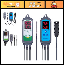 Temperature  Humidity Controller Set - Digital Thermostat  Hygrometer, Dual Se