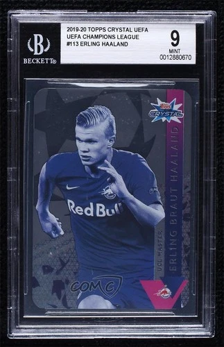 2019-20 Topps Crystal UCL Erling Haaland #113 BGS 9 MINT Rookie RC
