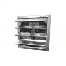 Dayton 484X39 Shutter Mount Exhaust Fan, 16 In Blade Dia, 1/10 Hp, 1 Phase,