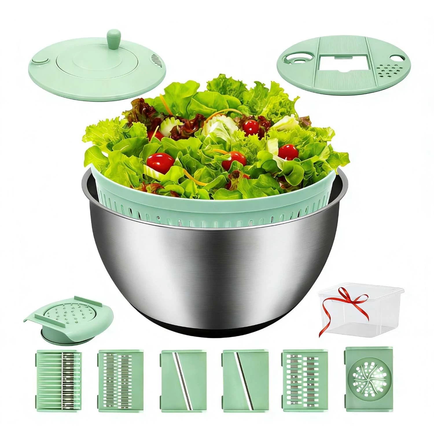5.3QT Salad Spinner Large,Stainless Steel Lettuce Spinner,Fruit Vegetables Wa...
Opens in a new wind