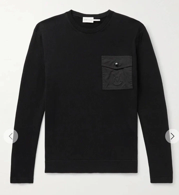 Moncler — Moncler Logo-Appliquéd Twill-Trimmed Cotton Sweater