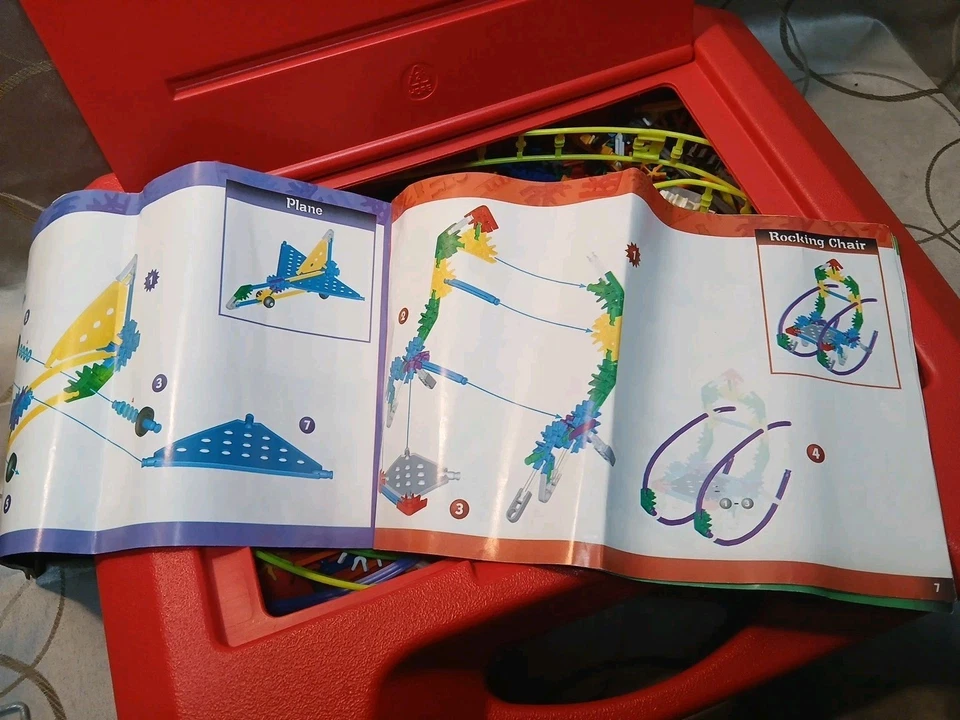 K'NEX Kinex Red Box Hard Shell Carrying Carry Case 1990s Filled With Knex - Image 4 of 4