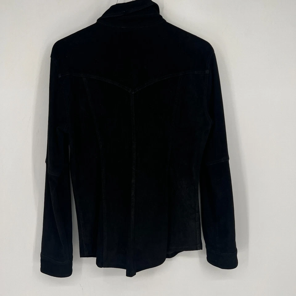 Chaqueta de gamuza Simple Laguna para mujer S Shacket negra clásica minimalista básica Foto 2 de 4