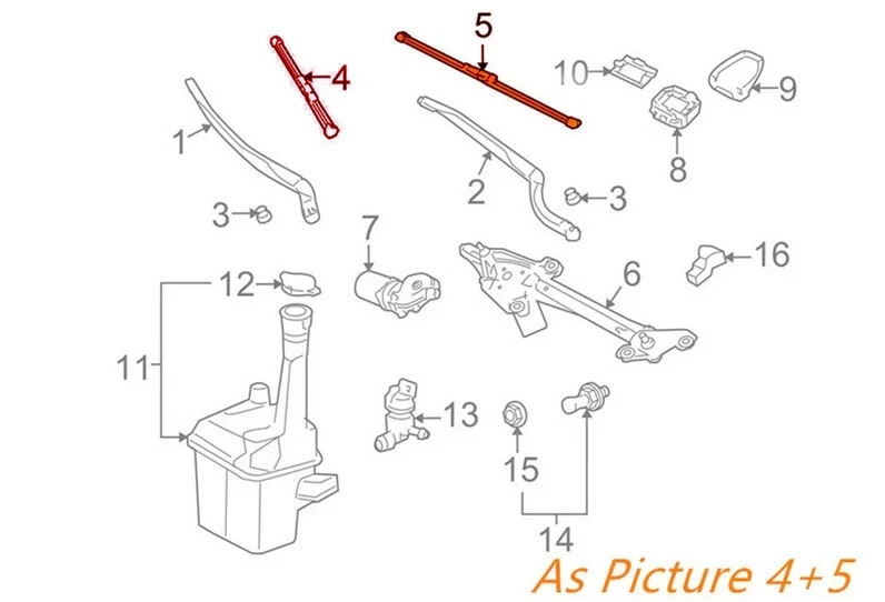 NEW PAIR FRONT WINDSHIELD WIPER BLADES FIT FOR 2005-2012 TOYOTA AVALON SEDAN — 第 3/4 张图片