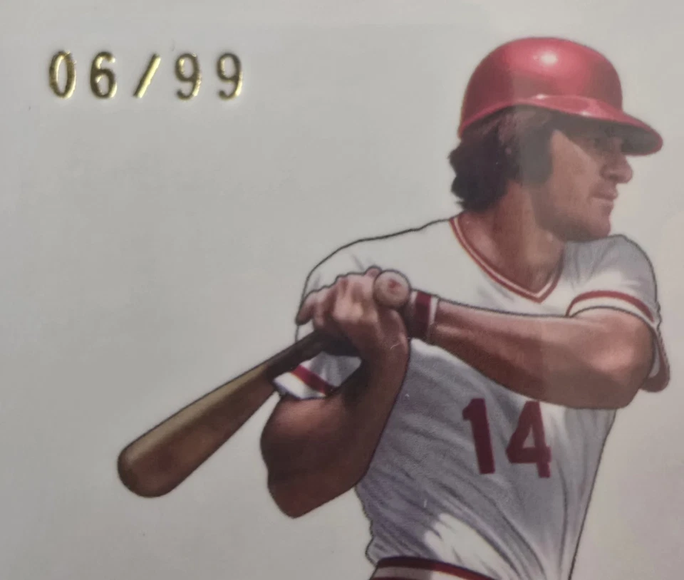 PETE ROSE 2024 EDICIÓN RECUERDO ROJOS "HIT KING" JUMBO JERSEY PARCHE GEMA RELIQUIA/99 Foto 2 de 3