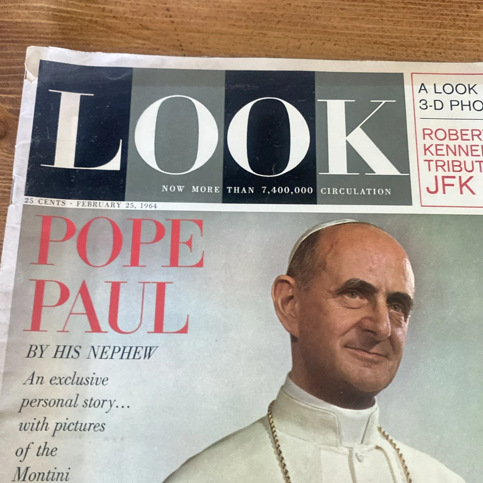 Look Magazine Feb 25 1964 Pope Paul By His Nephew + RFK Tribute To JFK — 第 2/4 张图片