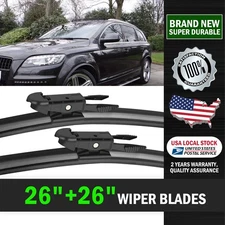 Pair Front Windshield Wiper Blades 26"&26" For Audi Q7 2007-2015 Left & Right