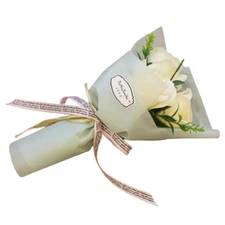 Valentine Rose Soap Flower Bouquet Gift Box with Teddy Bear Romantic Home Decor