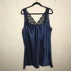 Expressions by California Dynasty Satin Nightgown 1X Plus Womens Lace Trim