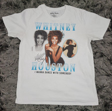 Whitney Houston Shirt Mens Medium White I Wanna Dance With Somebody 80s 90s Tee