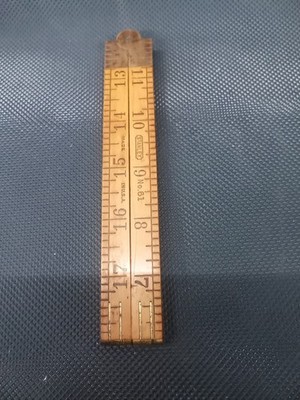 Antique Stanley #61 Brass And Boxwood Folding Rule. Near Mint, All Pins Intact.