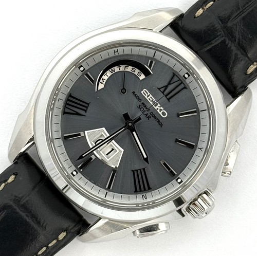 Seiko Brightz Men's Solar Quartz Watch Big Date 42mm 8B43-0AF0 (A1G014489)