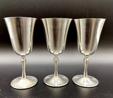 Set of 3 Vintage Silver-Plated Goblets Italy E. Alberti Cups Chalices Drinkware