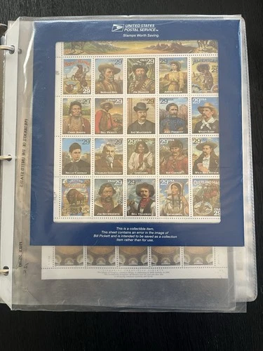 US Stamp Collection Over 85 Pages Mint Uncirculated Includes Bill Pickett Error
