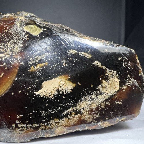RARE 416 GR NATURAL AMBER PARTLY POLISHED,REDDISH YELLOWISH BROWN - Picture 10 of 23