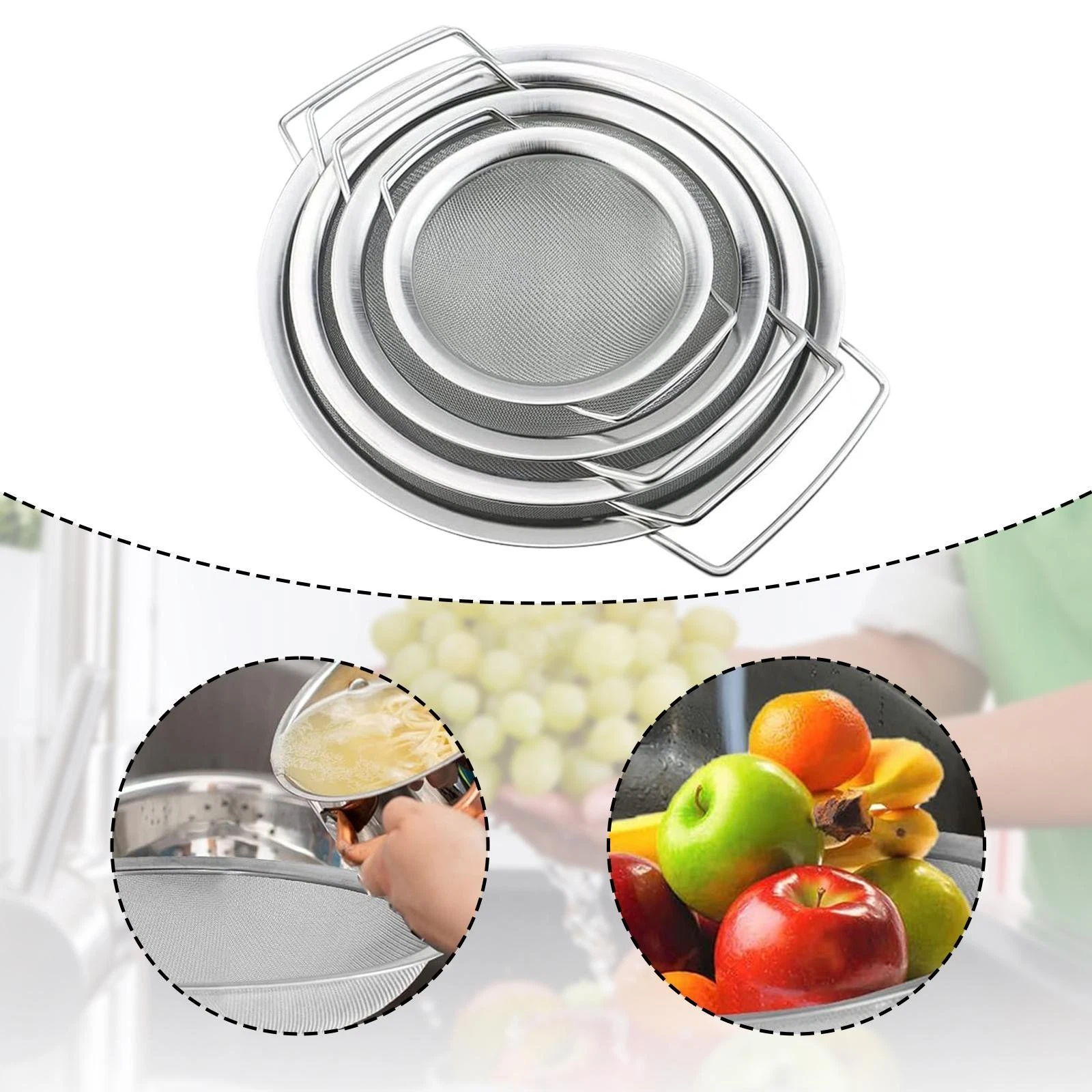 4 Pieces Paint Strainers Replacement Food Sieve Sifters for Hobby Home