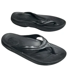 Oofos Oolala Recovery Sandals Womens 9 Black Oofoam Lightweight Comfort Casual
