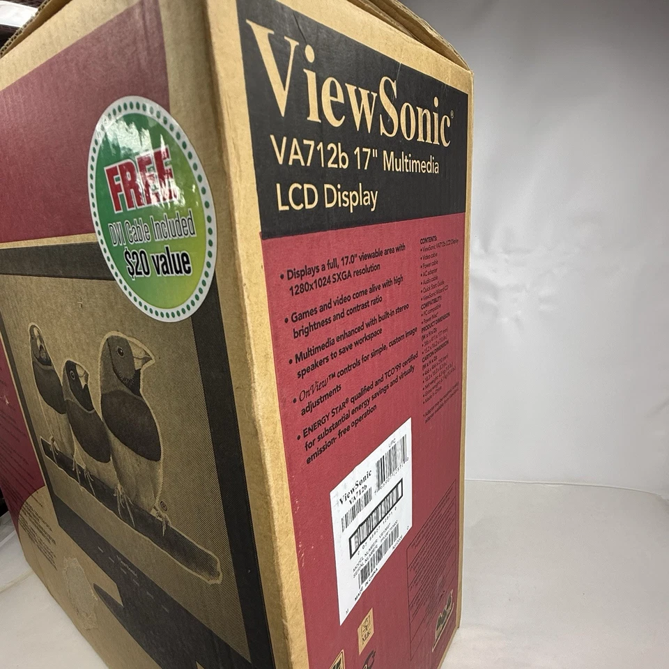 ViewSonic 17" Multimedia 1280 x 1024 LCD Gaming Monitor, Model VA712b  *Open Box - Image 3 of 4