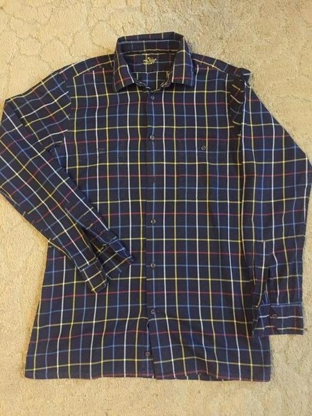 Men Van Laack Shirt Navy Cotton 38