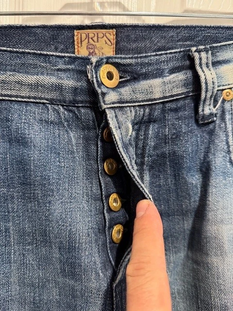 $398 PRPS GOODS BARRACUDA SHANGRI LA DISTRESSED VINTAGE PAINTED JEAN 34 W36X33L - Image 4 of 4