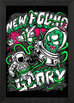 New Found Glory Space Alien gerahmtes Wandbild Poster Leinwanddruck Bild
