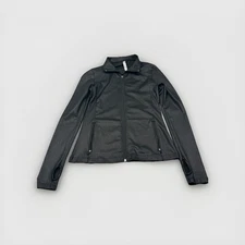 Ebb & Flow Women’s Black Activewear Jacket Small S Zip Front Thumbholes