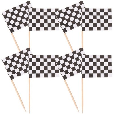  2pcs Pack von 100 Rennflagge Zahnstocher karierte Flagge Picks Vorspeisen