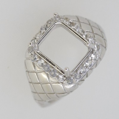 MTO Men's Style 925 Silver Semi Mount Ring Setting Emerald 11x9mm Mens Ring