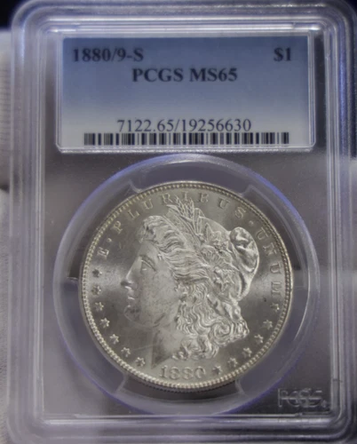 1880/9 S US Morgan Silver Dollar $1 PCGS MS65