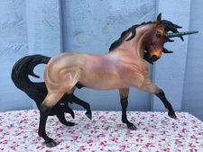 Breyer Horse CM Espirit Unicorn Fantasy Red Bay Roan Stallion Custom Repaint