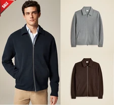 [BIG SALE] Men's J.Crew Cotton milano-stitch coach's sweater-jacket - AUTHENTIC
