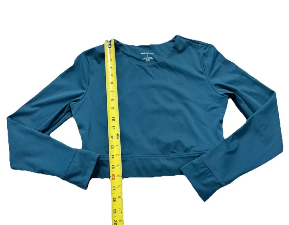 Camiseta corta Banana Republic verde azulado manga larga ropa deportiva para mujer’s S secado rápido Foto 4 de 4
