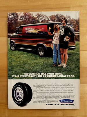 1976 Print Ad BF Goodrich Ford Van Custom