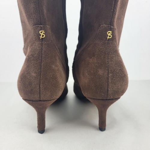 Franco Sarto Kesha knee high Boots Suede pointy kitten heel Brown Size 7M - Picture 11 of 18
