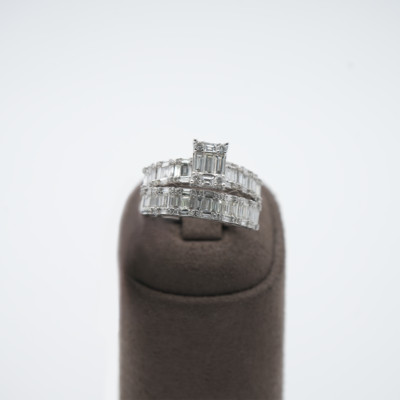 Zen diamond 14k rings set of 2 size 53 white gold