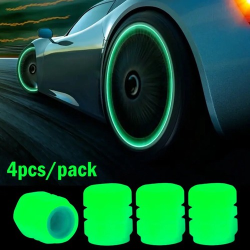 4x BRIGHT FLUORESCENT VALVE CAPS TIRES CAR MOTORCYCLE BIKE NEW - Picture 3 of 9