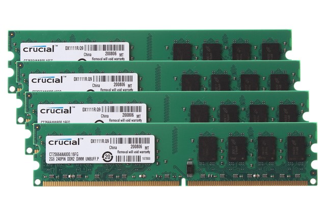 Ddr2 Ram 8 Gb Crucial 4x 2 Gb Pc2 6400 800mhz Dimm Desktop Memory Cl6 Nonecc For Sale Online Ebay