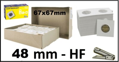 1000 Coin Holders 48 Mm Hartberger For Stapling Format 67X67 Mm SAFE 1464 1000