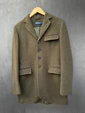 Polo Ralph Lauren Tweed Olive Green Wool Blazer Jacket Size 8
