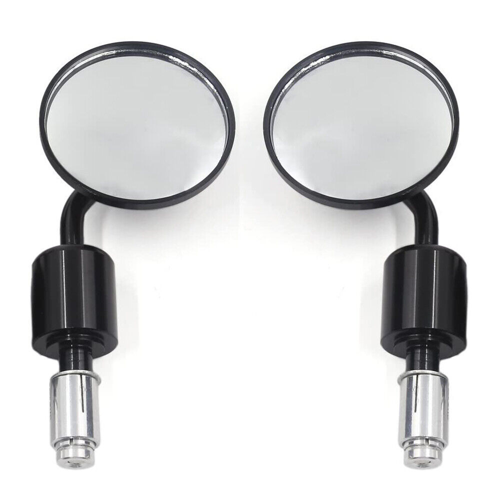 Black Handlebar End Rearview Side Mirror Round 7/8'' for Black Handlebar End Rearview Side Mirror Round 7/8'' for