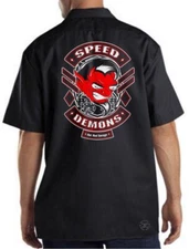 SPEED DEMONS Hot Rod Shop Mechanics Work Shirt ~ Red Devil Racing