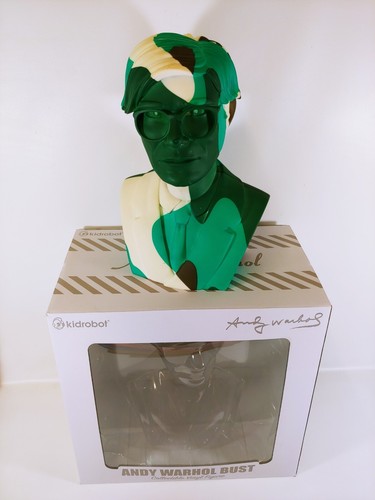 LE/200 Andy Warhol Vinyl Büste Skulptur von KIDROBOT Green Camouflage - 12" Höhe - Bild 2 von 16