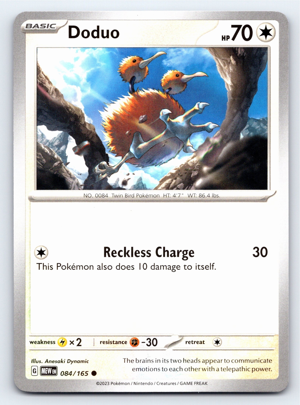 Doduo 084/165 Common Scarlet & Violet 151 Pokemon Card - NM Near Mint