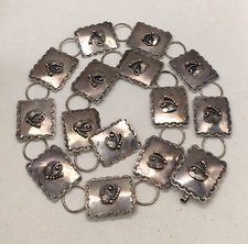 Old Pawn Navajo Sterling Silver Concho Belt Necklace Weight 158 Grams