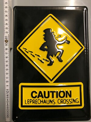 Blechschild caution leprechaun s crossing Kobold Irish