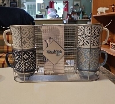 Stacking Up By Boston Whse Cup And Pod Holder With 4 Cups In Blues