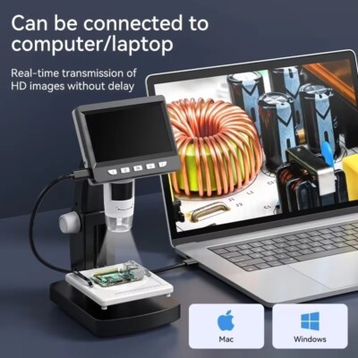 LCD Digital Mikroskop 4,3'' 50x-1000x HD 1080P USB Typ-C LED Foto Video